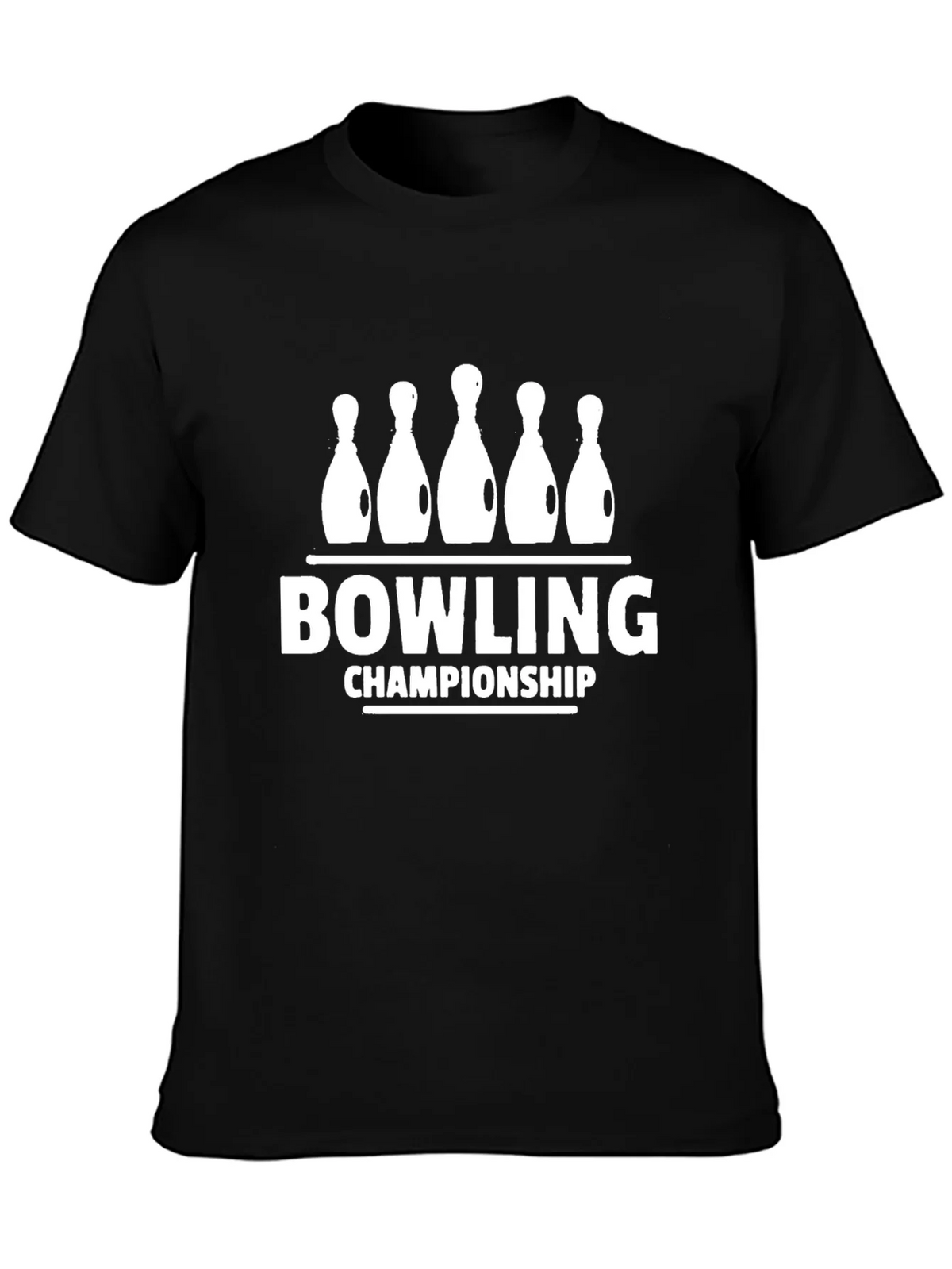 Bowling Championship Black Graphic Tee Shirt product image 3
