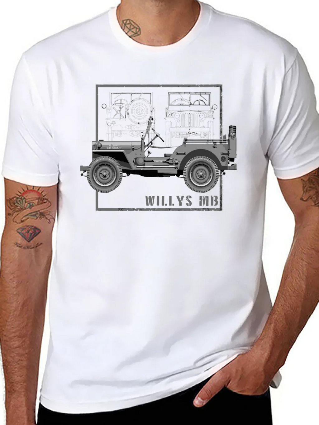 Willys MB Blueprint Graphic Tee product image 6