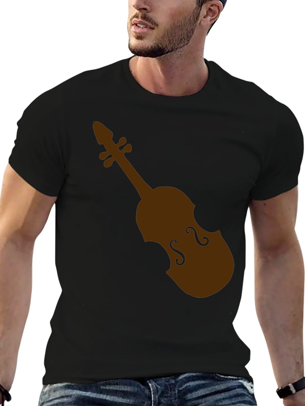 Violin Graphic Black T-Shirt product image 6