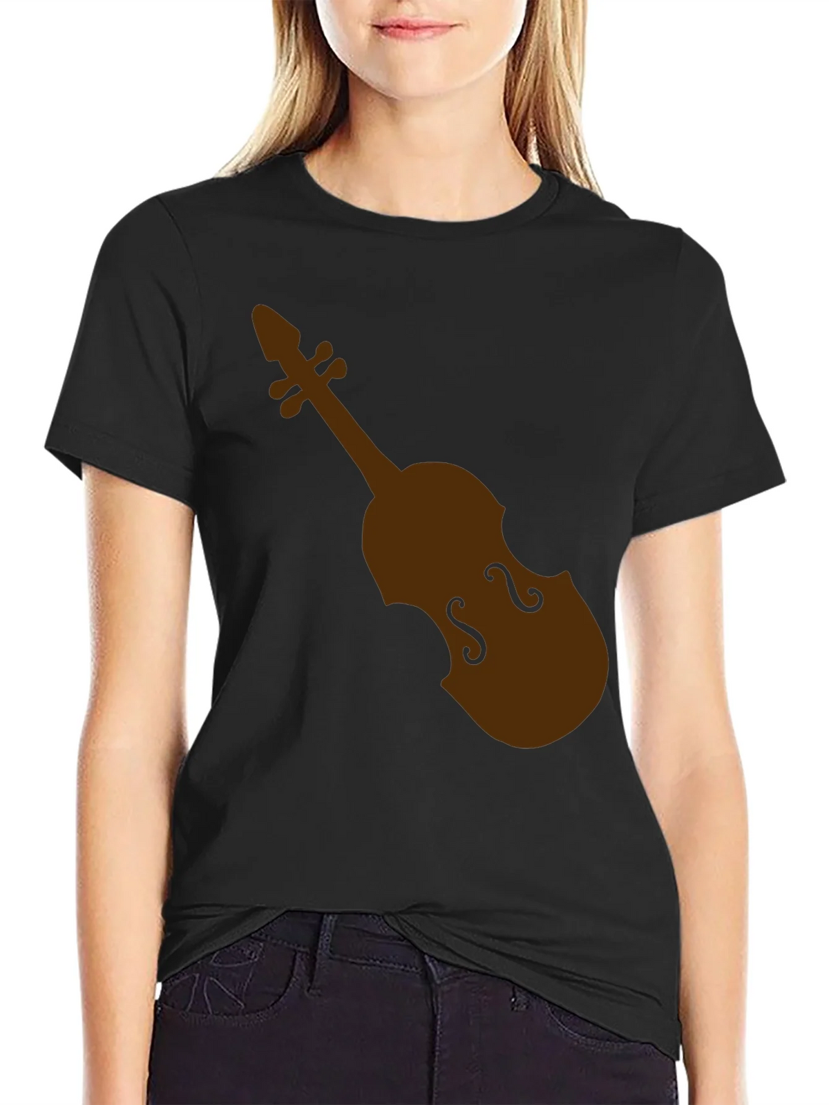 Violin Graphic Black T-Shirt product image 2