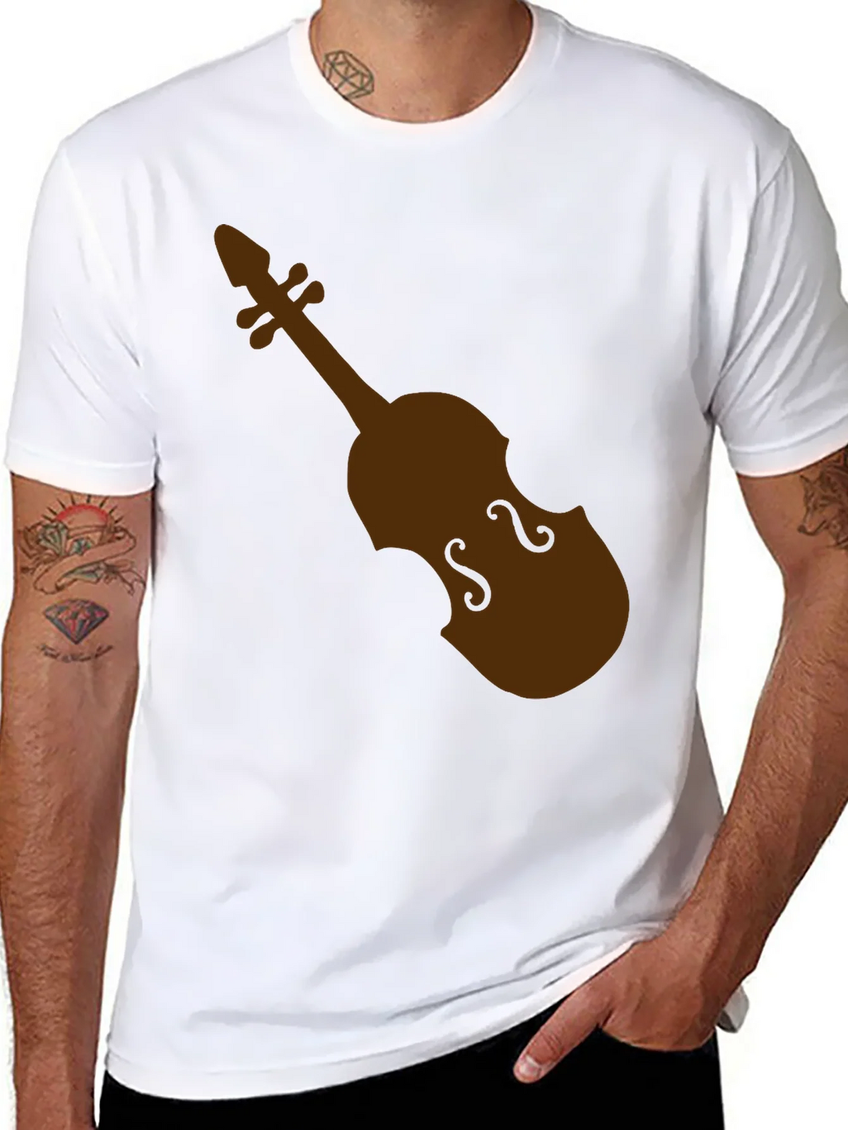 Violin Graphic Black T-Shirt product image 7