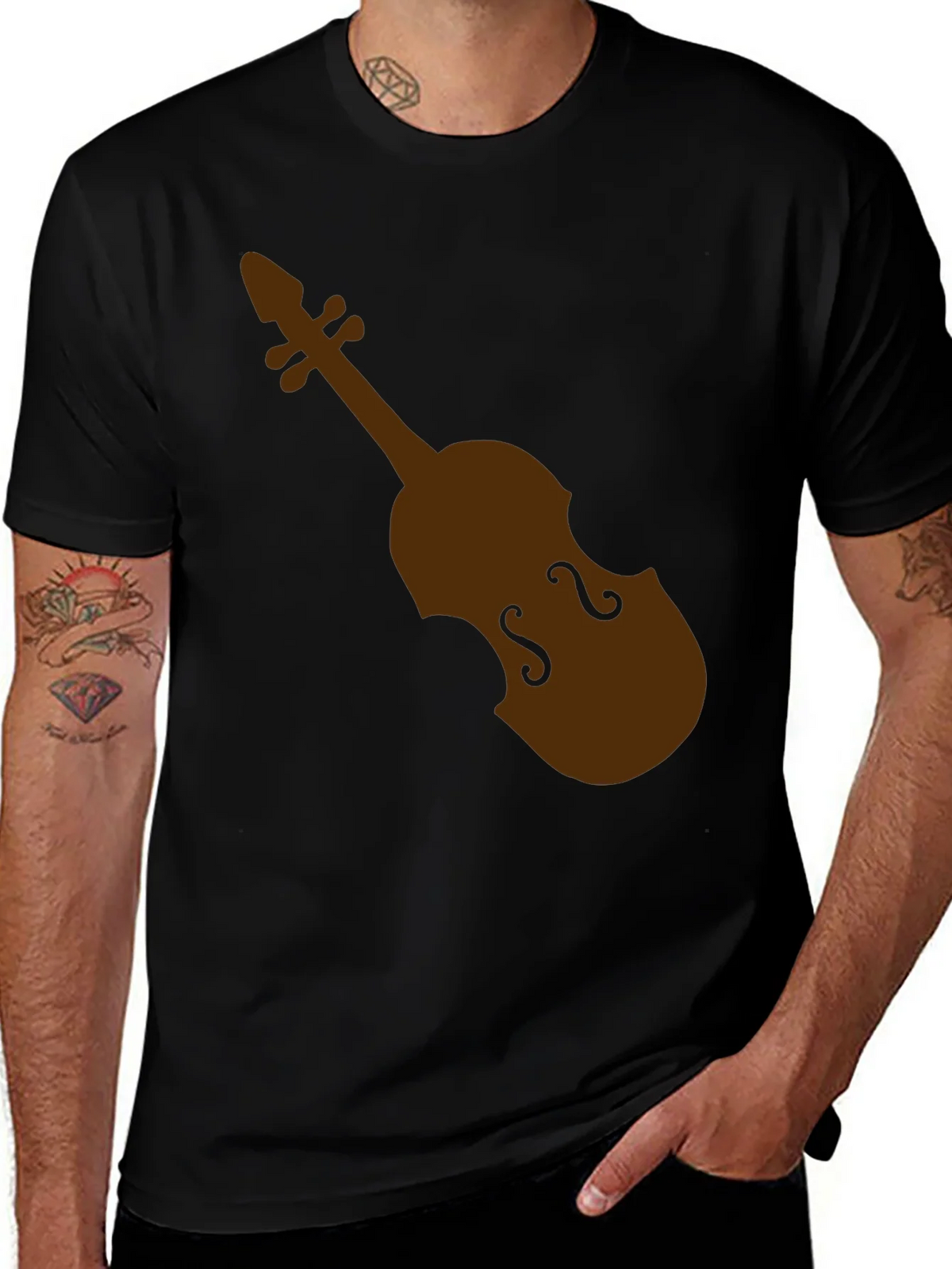 Violin Graphic Black T-Shirt product image 1