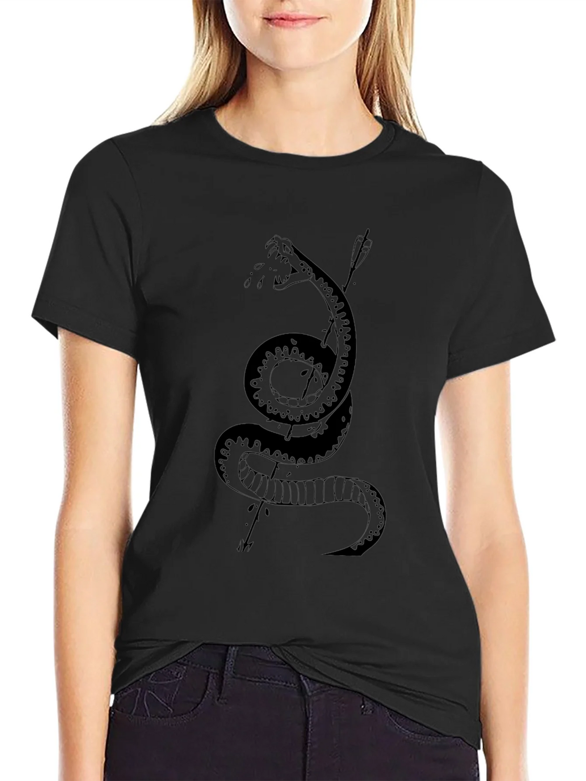 Mens Black Snake & Arrow Graphic Tee product image 2