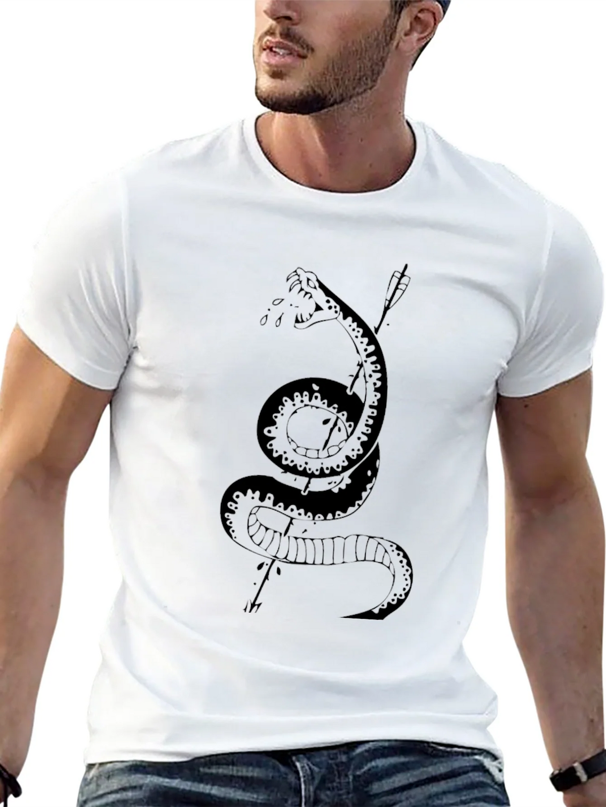Mens Black Snake & Arrow Graphic Tee product image 11