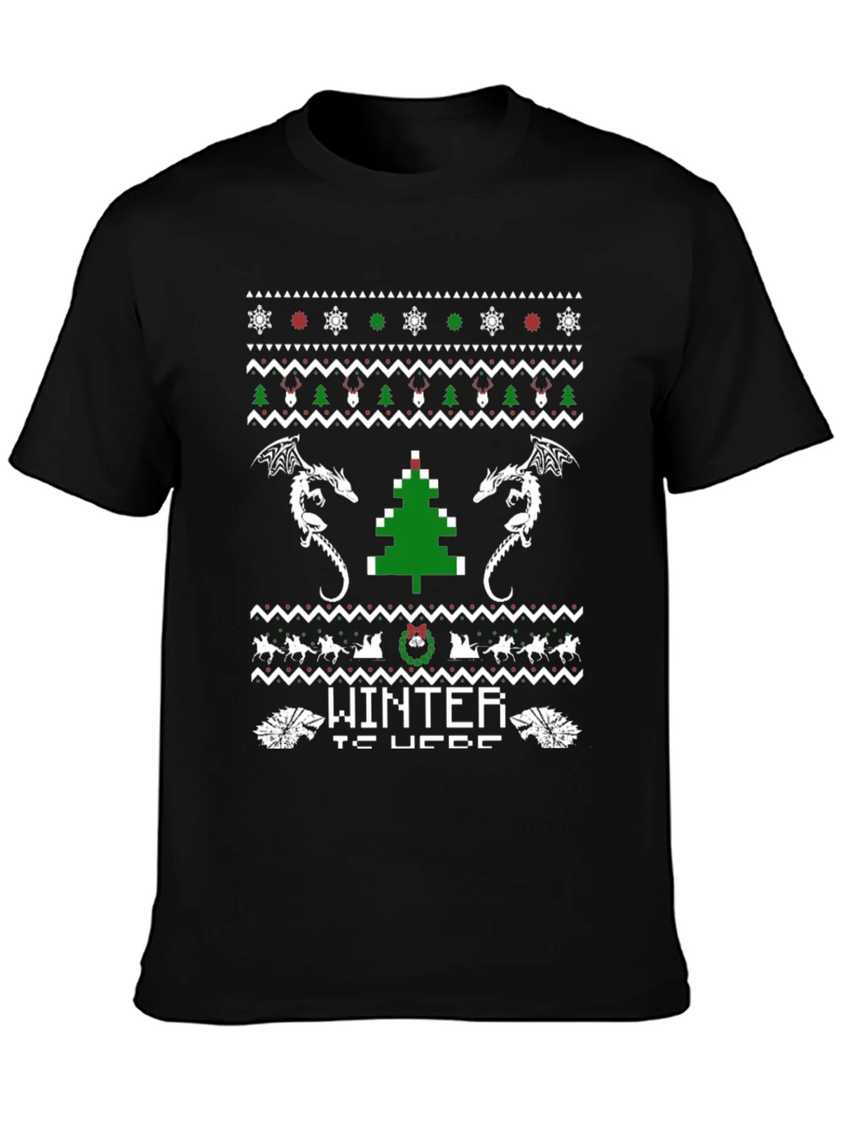 Winter Is Here Christmas Dragon T-Shirt product image 3