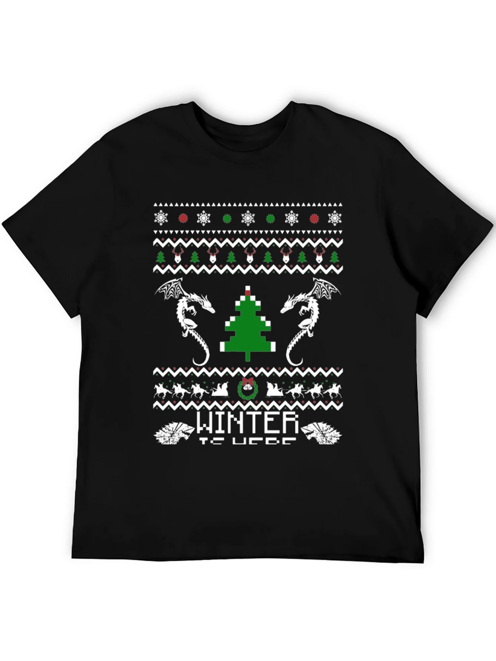 Winter Is Here Christmas Dragon T-Shirt product image 5