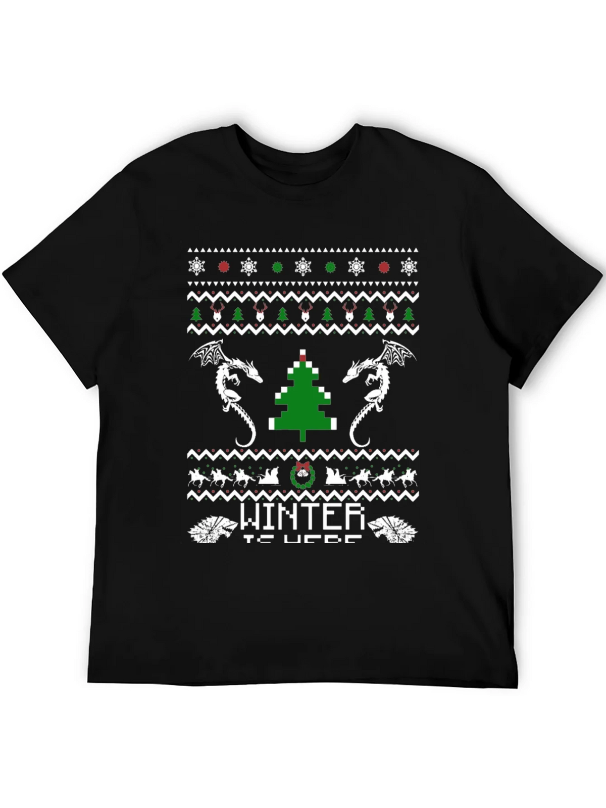 Winter Is Here Christmas Dragon T-Shirt product image 5