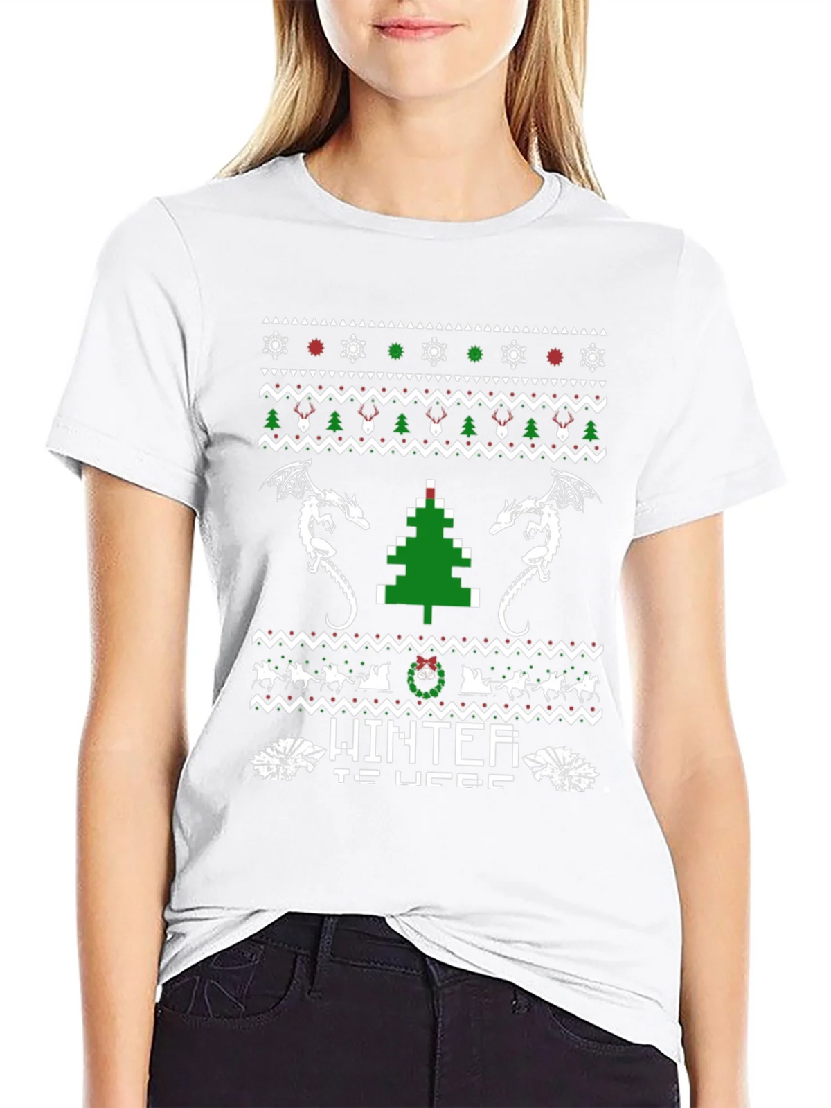 Winter Is Here Christmas Dragon T-Shirt product image 8