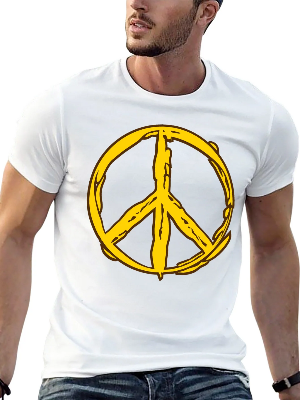 Peace Symbol Graphic Tee - Black Cotton Comfort product image 12