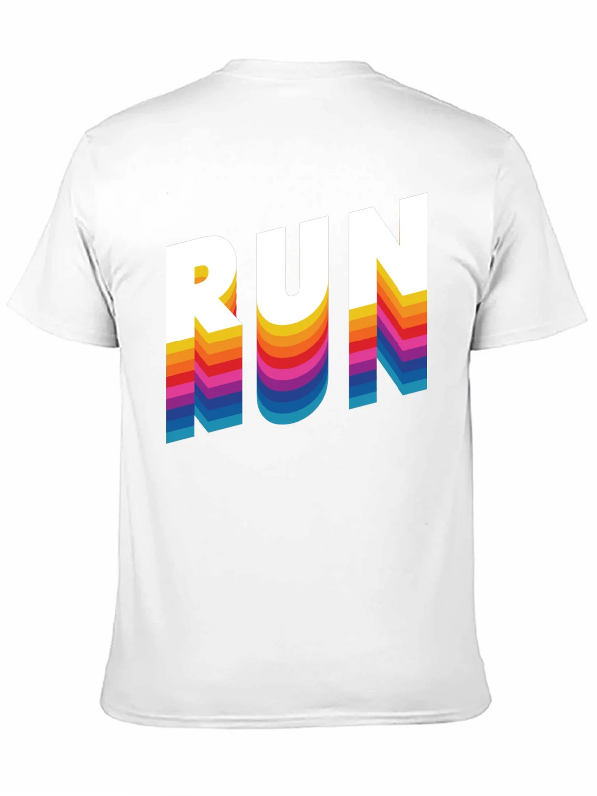 Retro RUN Graphic Tee - Cool Rainbow Text Design product image 6