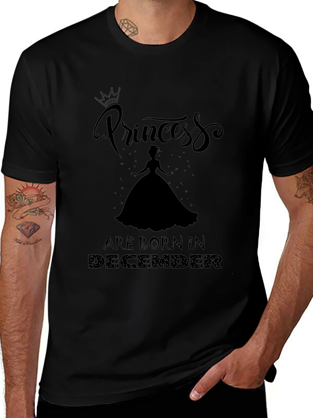 Princess Born In December T-Shirt - Black product image 1