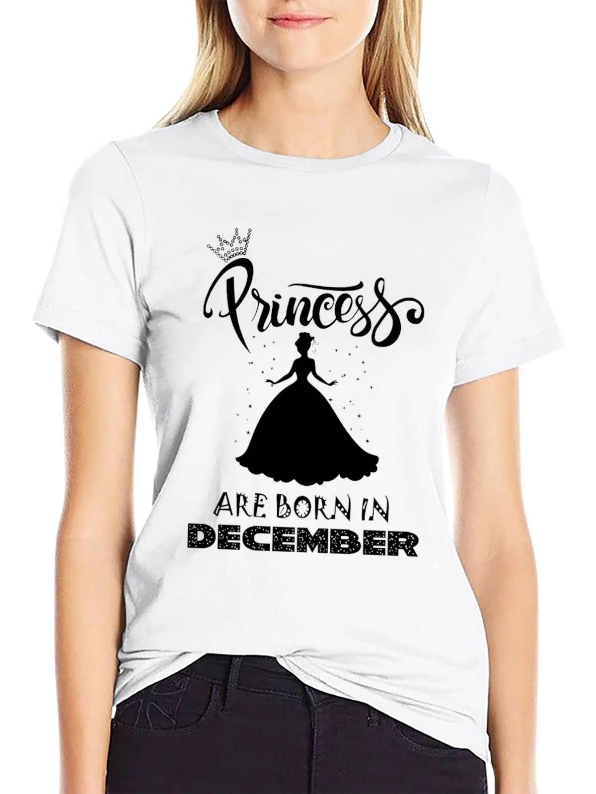 Princess Born In December T-Shirt - Black product image 6