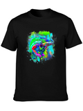 Vibrant Chameleon Art Black T-Shirt product image 1