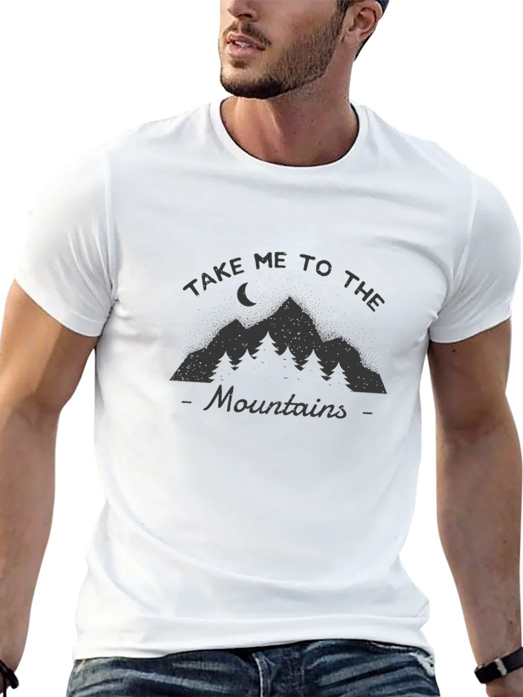 Mountain Adventure Graphic Tee - Black Crew Neck T-Shirt product image 4