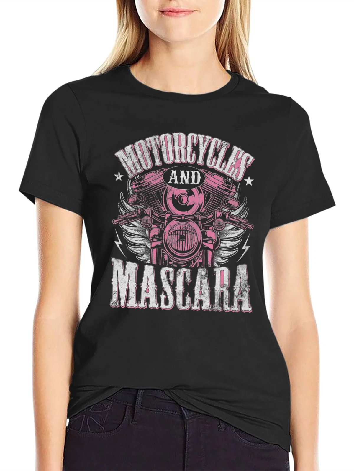 Motorcycles and Mascara Graphic Tee product image 2