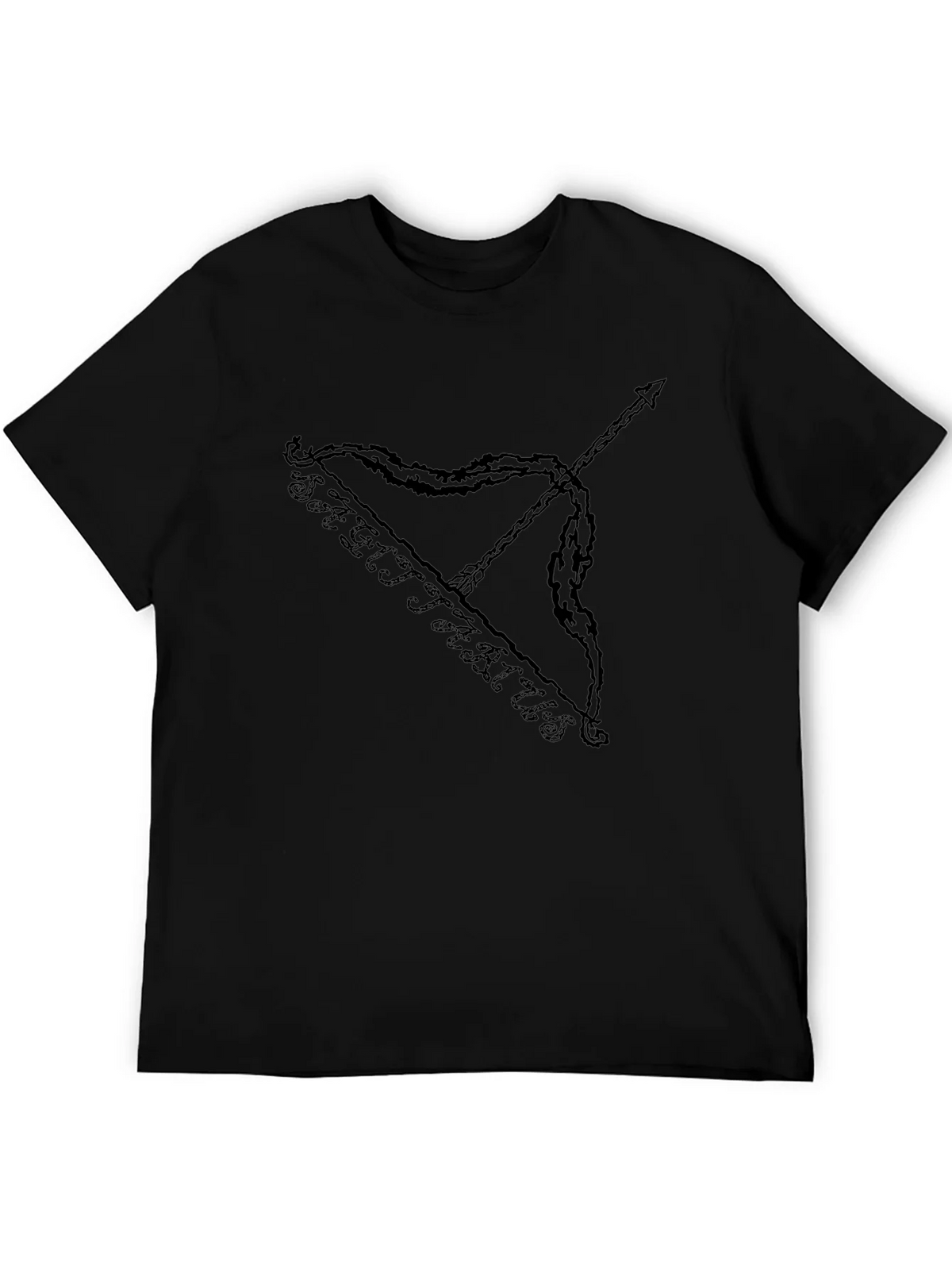 Sagittarius Bow and Arrow Black Graphic T-Shirt product image 5