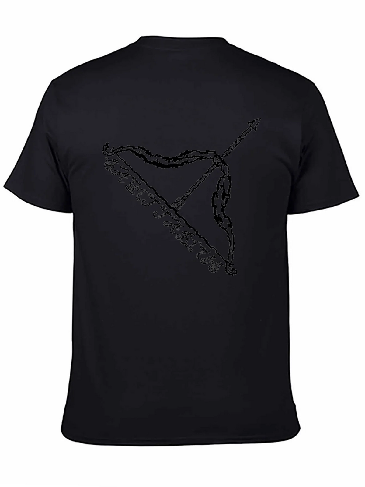 Sagittarius Bow and Arrow Black Graphic T-Shirt product image 4
