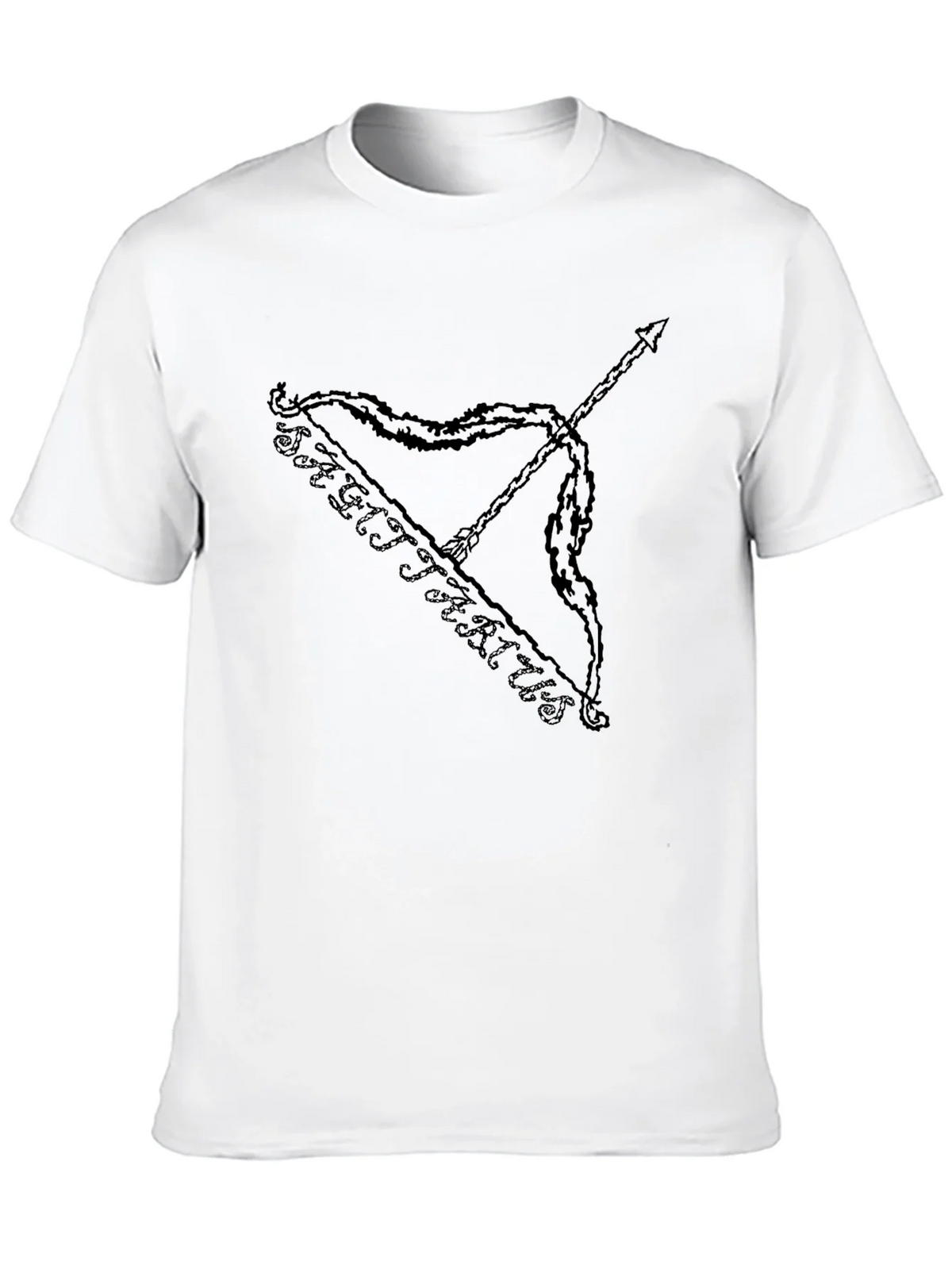 Sagittarius Bow and Arrow Black Graphic T-Shirt product image 9