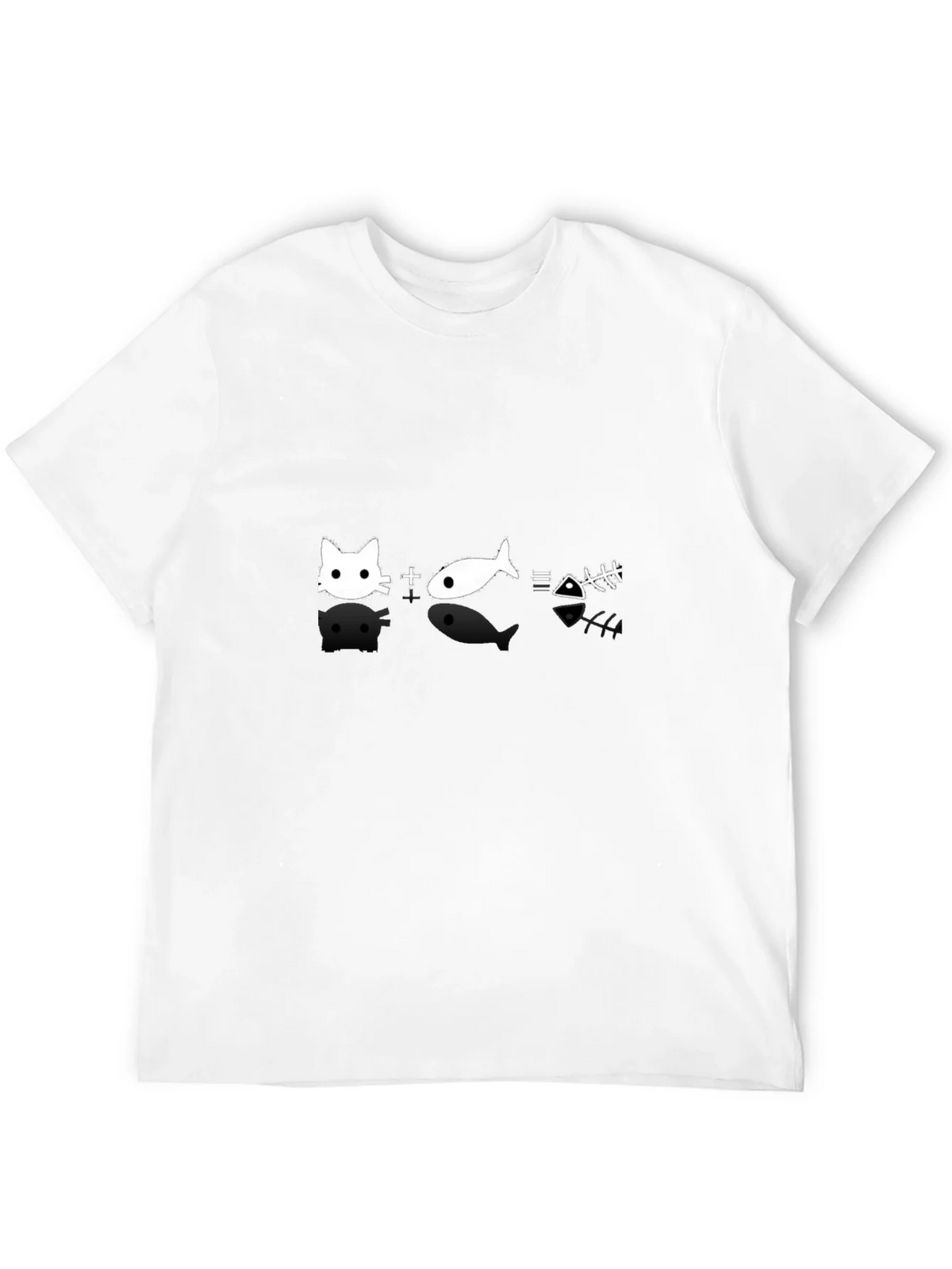 Cat + Fish = Bones Black T-Shirt product image 11