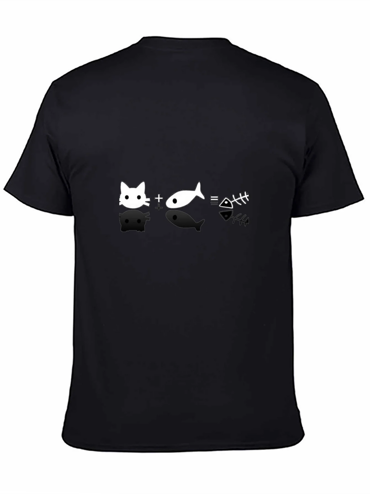 Cat + Fish = Bones Black T-Shirt product image 4