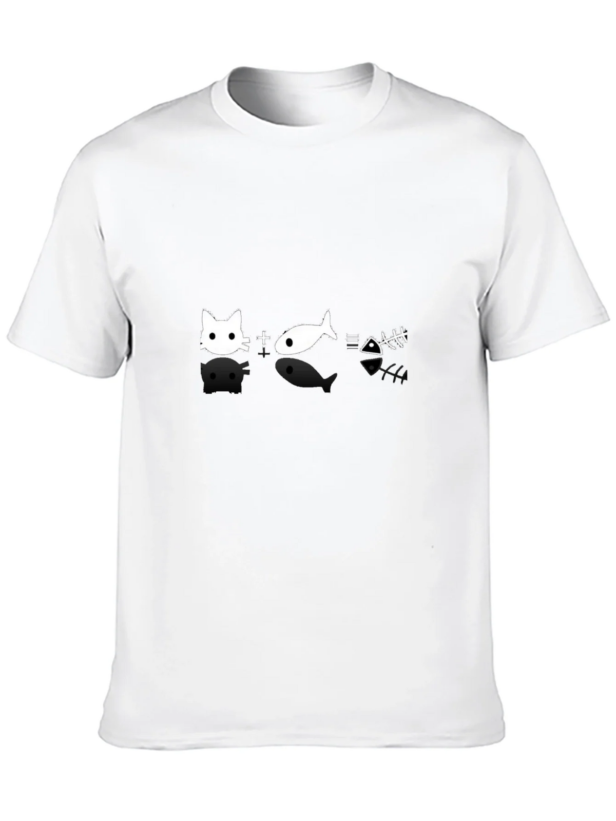 Cat + Fish = Bones Black T-Shirt product image 9