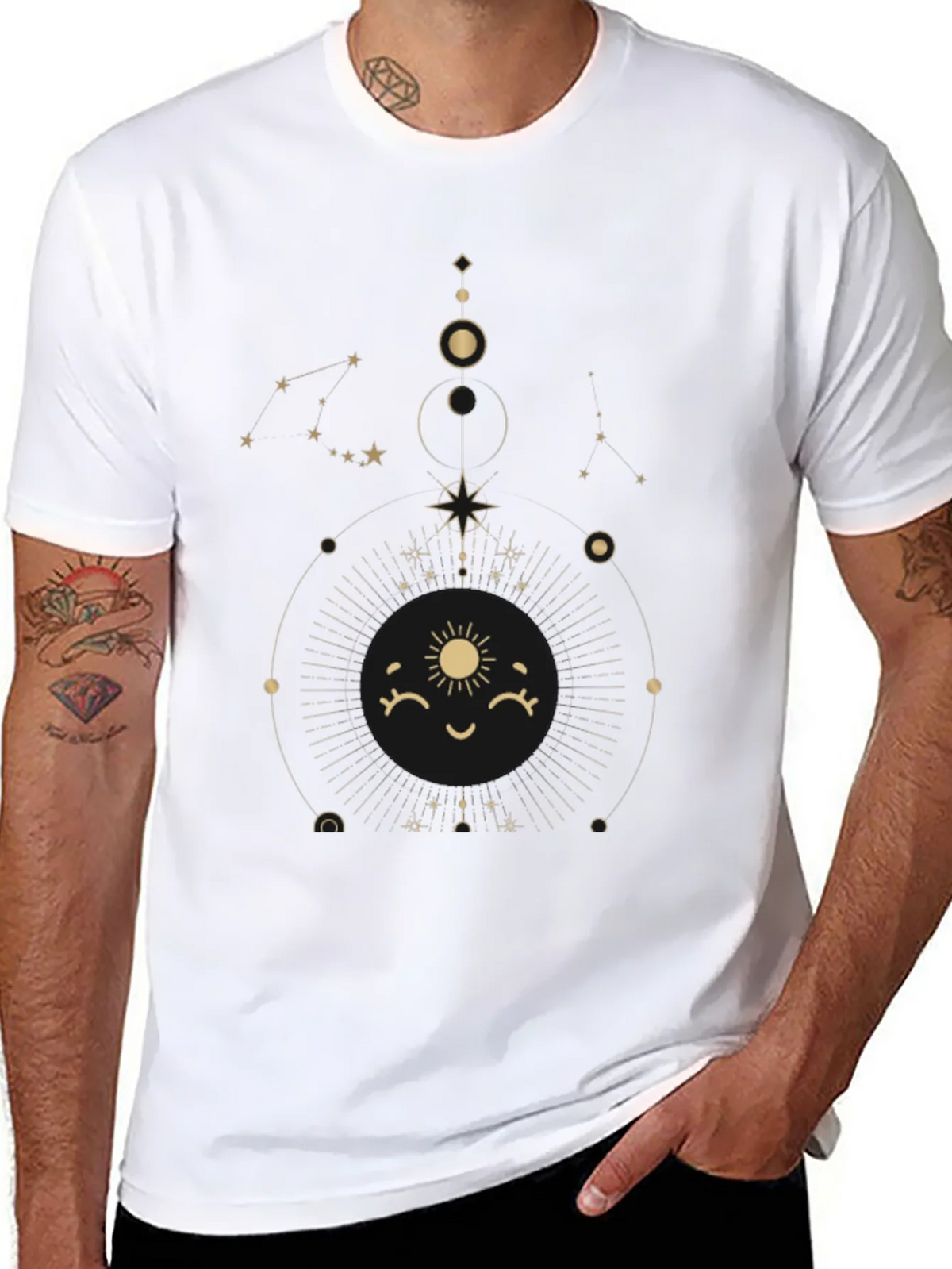 Celestial Sun Graphic Tee - Stylish Black Cotton T-Shirt product image 7