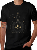 Celestial Sun Graphic Tee - Stylish Black Cotton T-Shirt product image 1