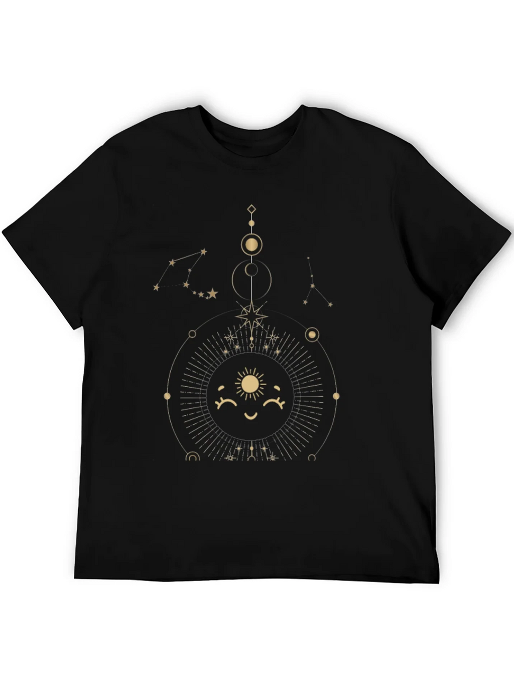 Celestial Sun Graphic Tee - Stylish Black Cotton T-Shirt product image 5