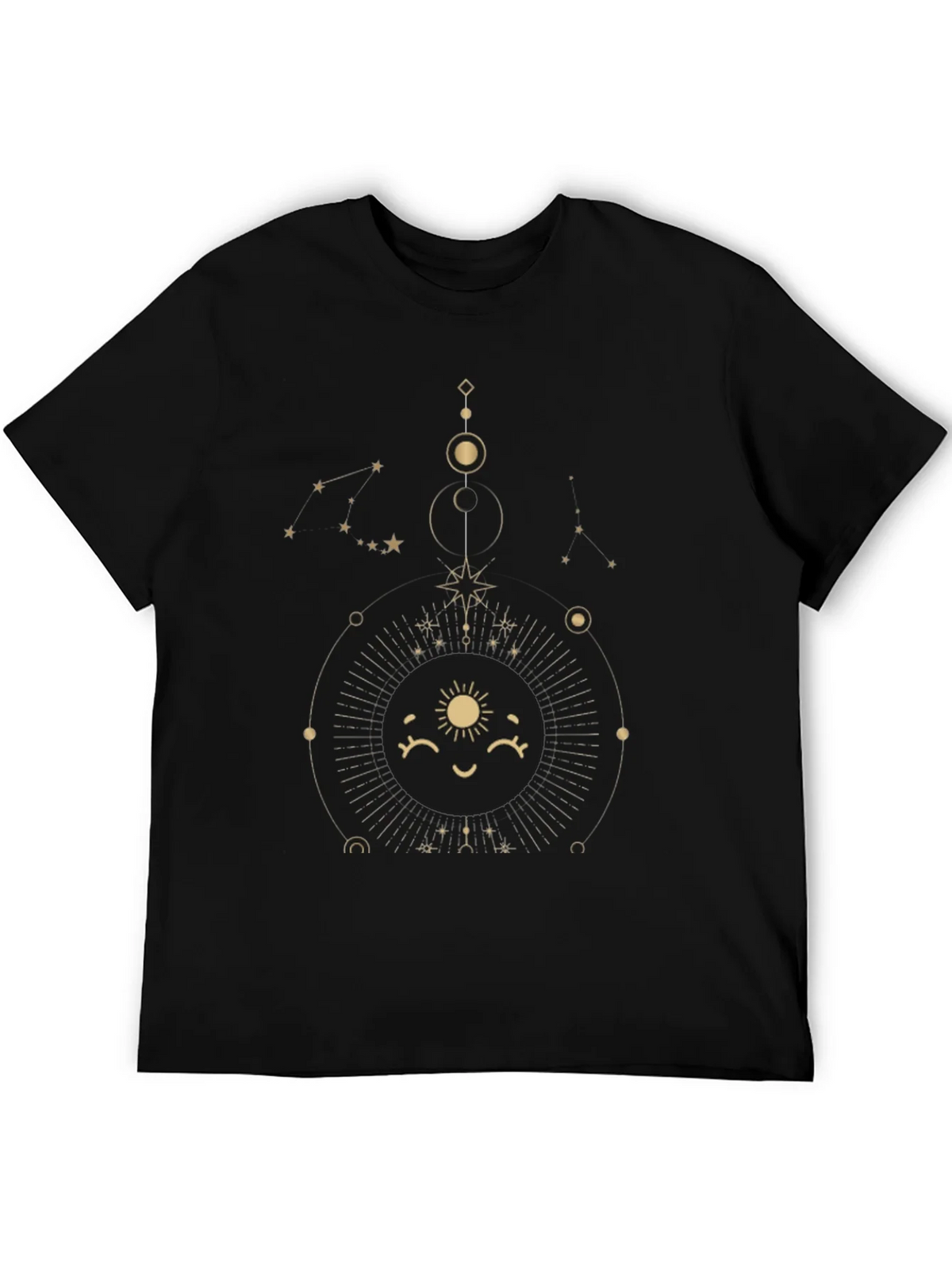 Celestial Sun Graphic Tee - Stylish Black Cotton T-Shirt product image 5
