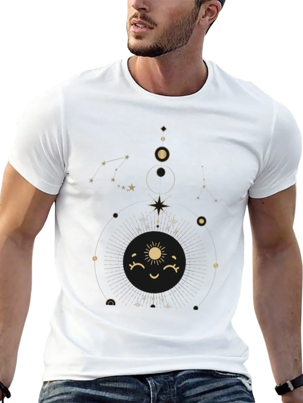 Celestial Sun Graphic Tee - Stylish Black Cotton T-Shirt product image 12