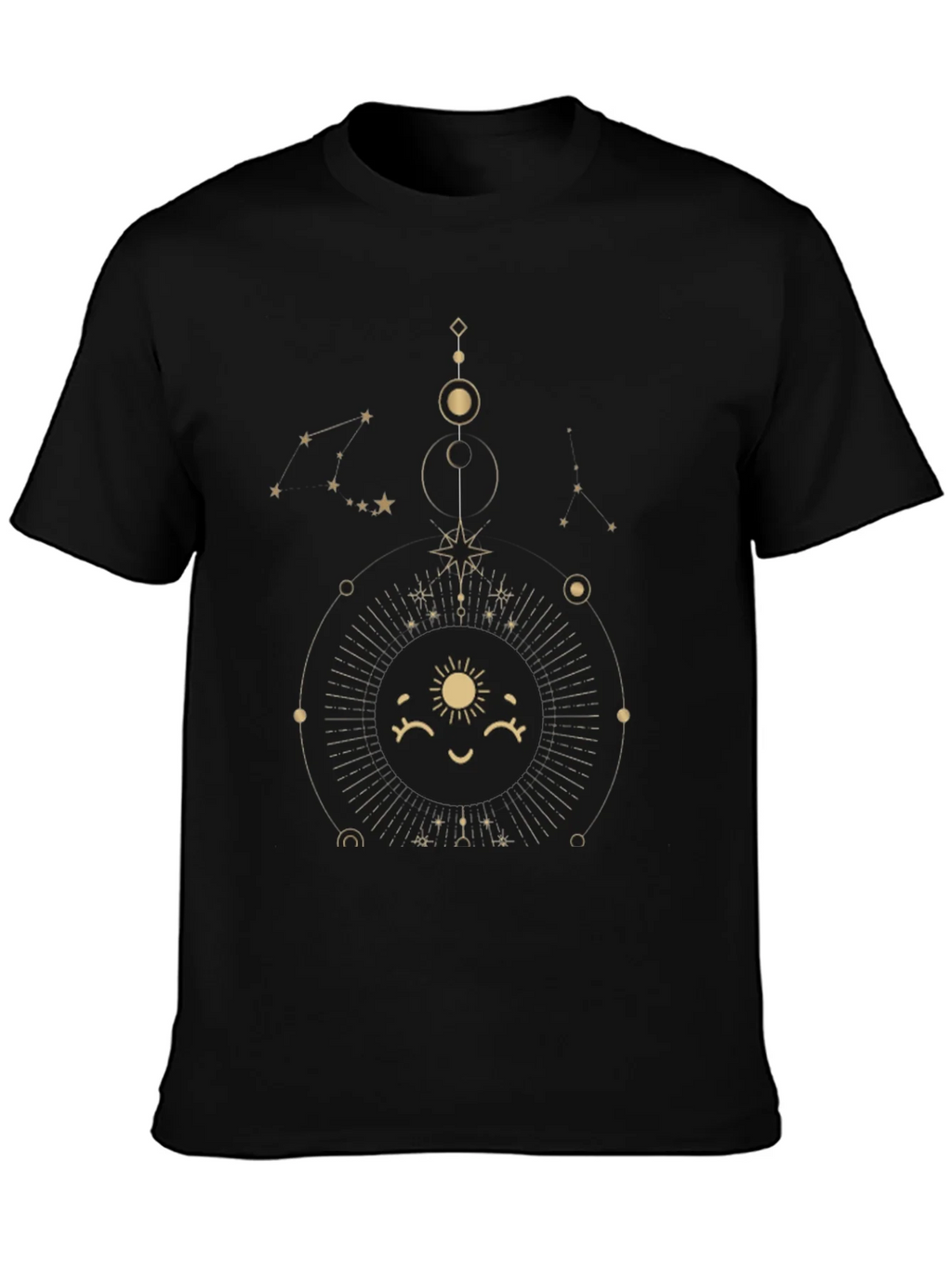 Celestial Sun Graphic Tee - Stylish Black Cotton T-Shirt product image 3