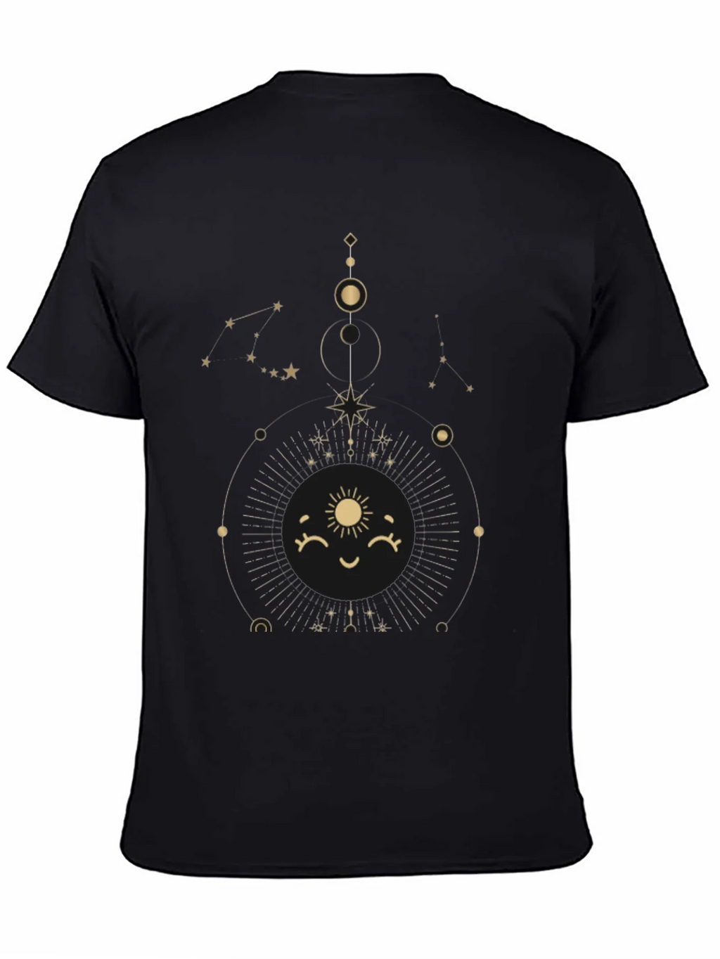 Celestial Sun Graphic Tee - Stylish Black Cotton T-Shirt product image 4