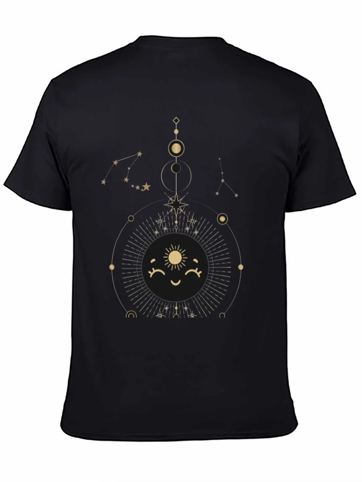 Celestial Sun Graphic Tee - Stylish Black Cotton T-Shirt product image 4