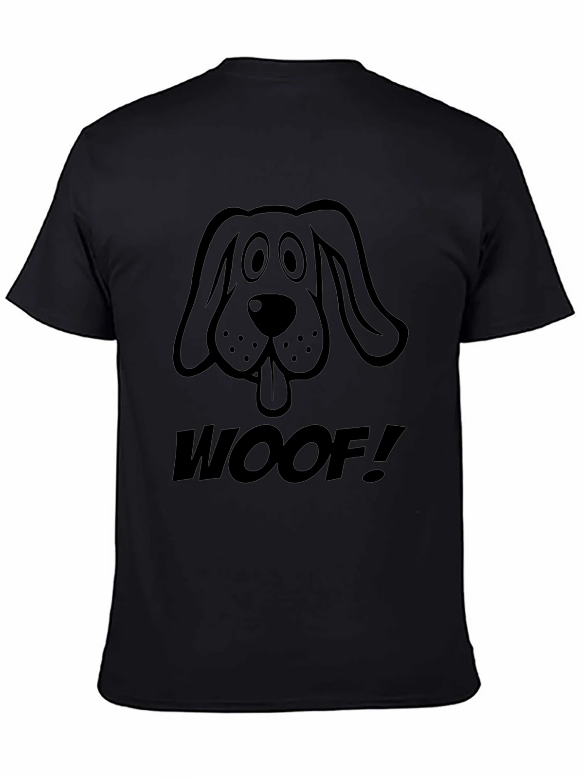 Woof! Graphic Dog T-Shirt - Casual Black Tee product image 4