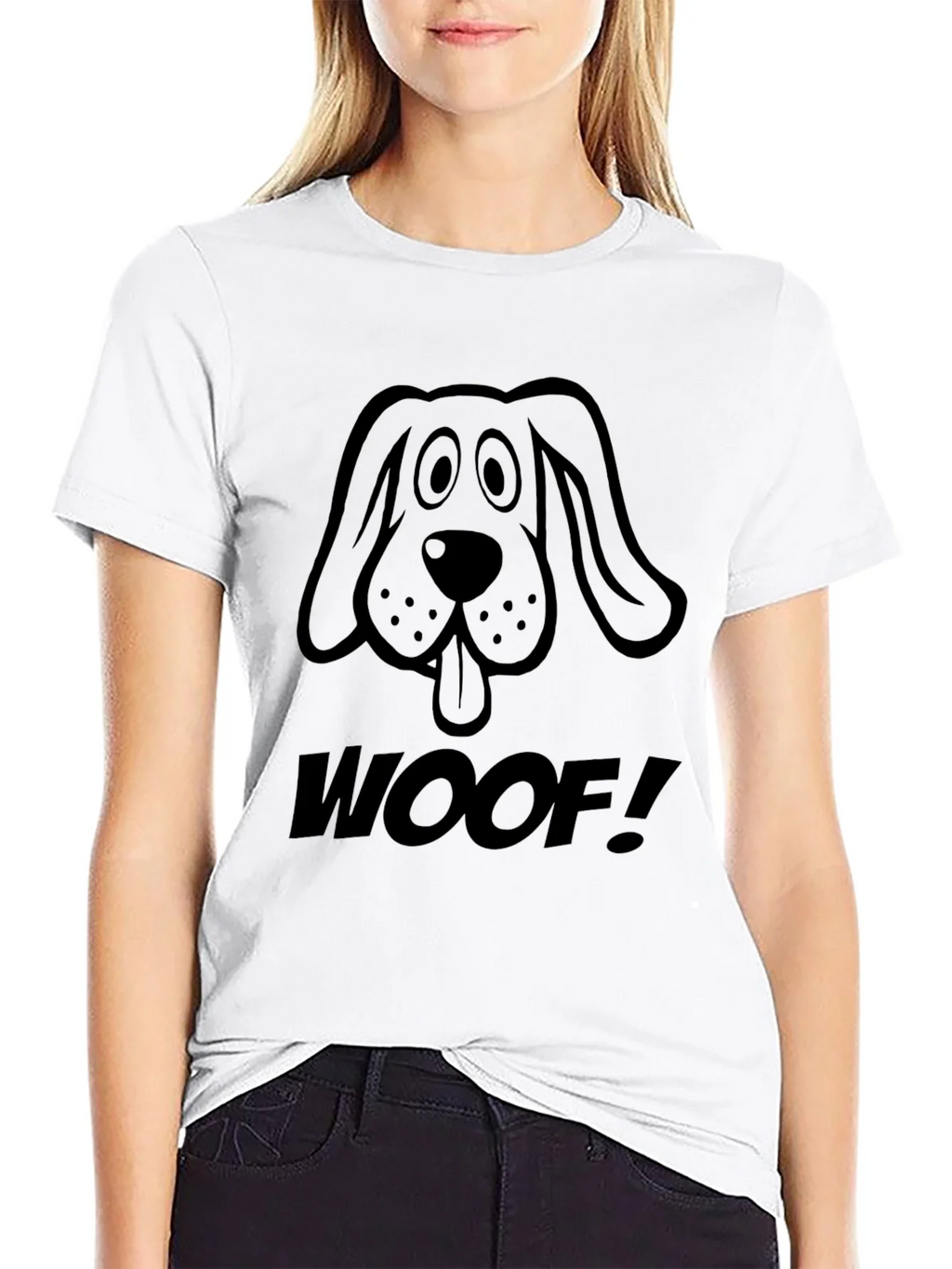 Woof! Graphic Dog T-Shirt - Casual Black Tee product image 8