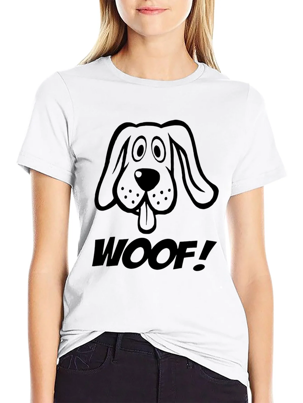 Woof! Graphic Dog T-Shirt - Casual Black Tee product image 8