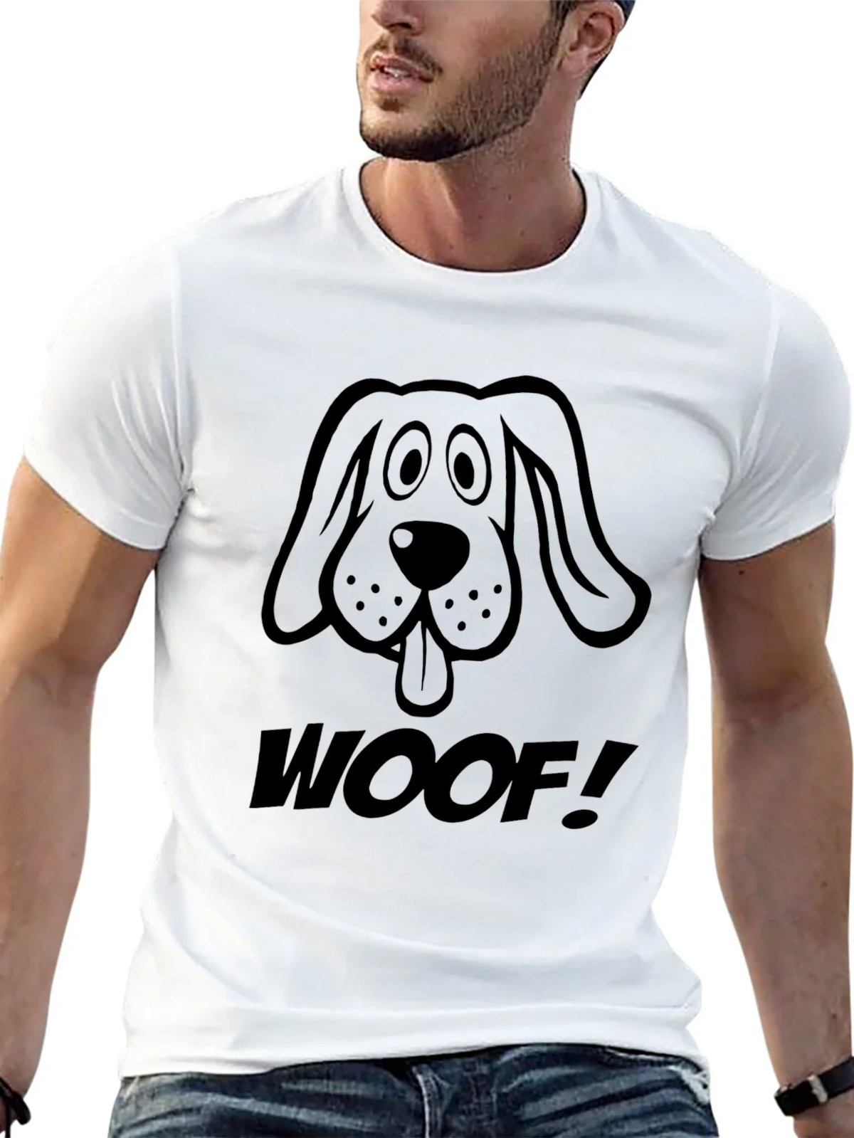 Woof! Graphic Dog T-Shirt - Casual Black Tee product image 12