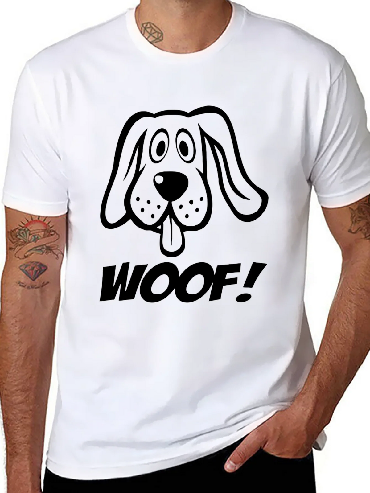 Woof! Graphic Dog T-Shirt - Casual Black Tee product image 7
