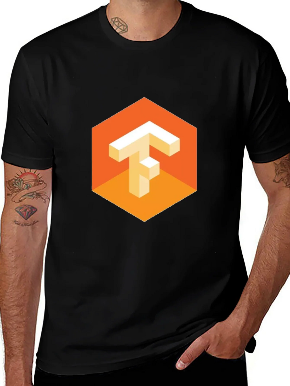TensorFlow Logo Black T-Shirt product image 1