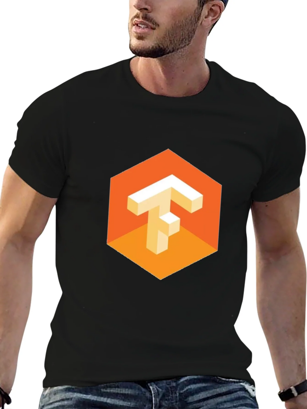 TensorFlow Logo Black T-Shirt product image 6