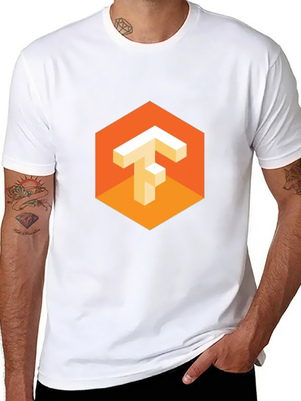TensorFlow Logo Black T-Shirt product image 7