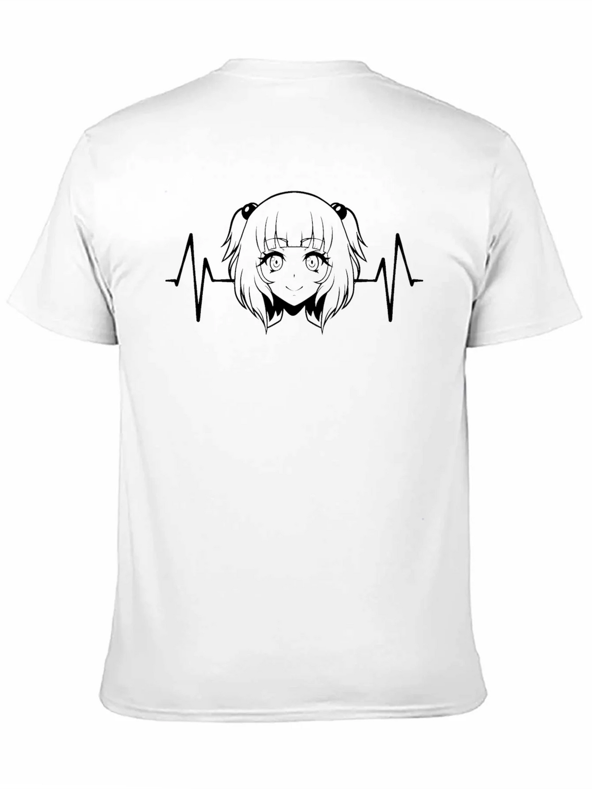 Anime Girl Heartbeat Black T-Shirt product image 10