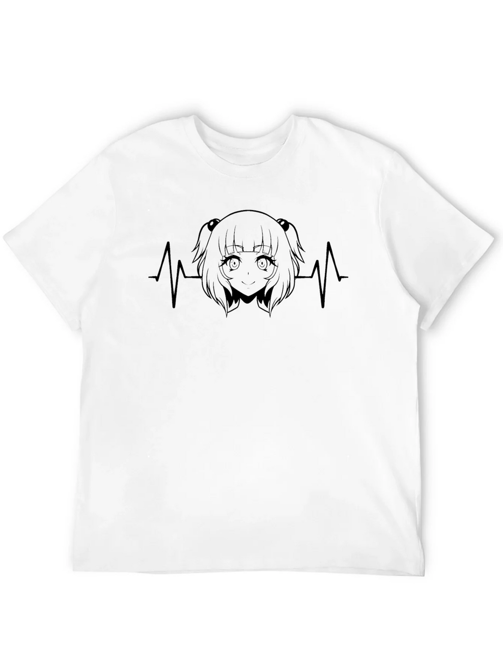 Anime Girl Heartbeat Black T-Shirt product image 11