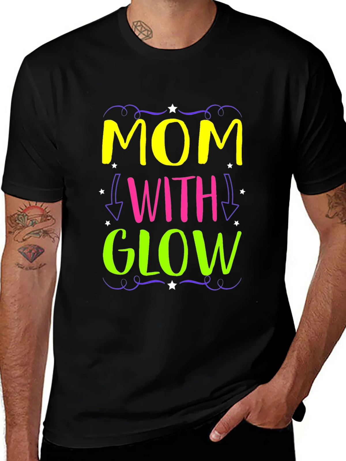 Mom With Glow - Novelty Graphic Tee product image 1