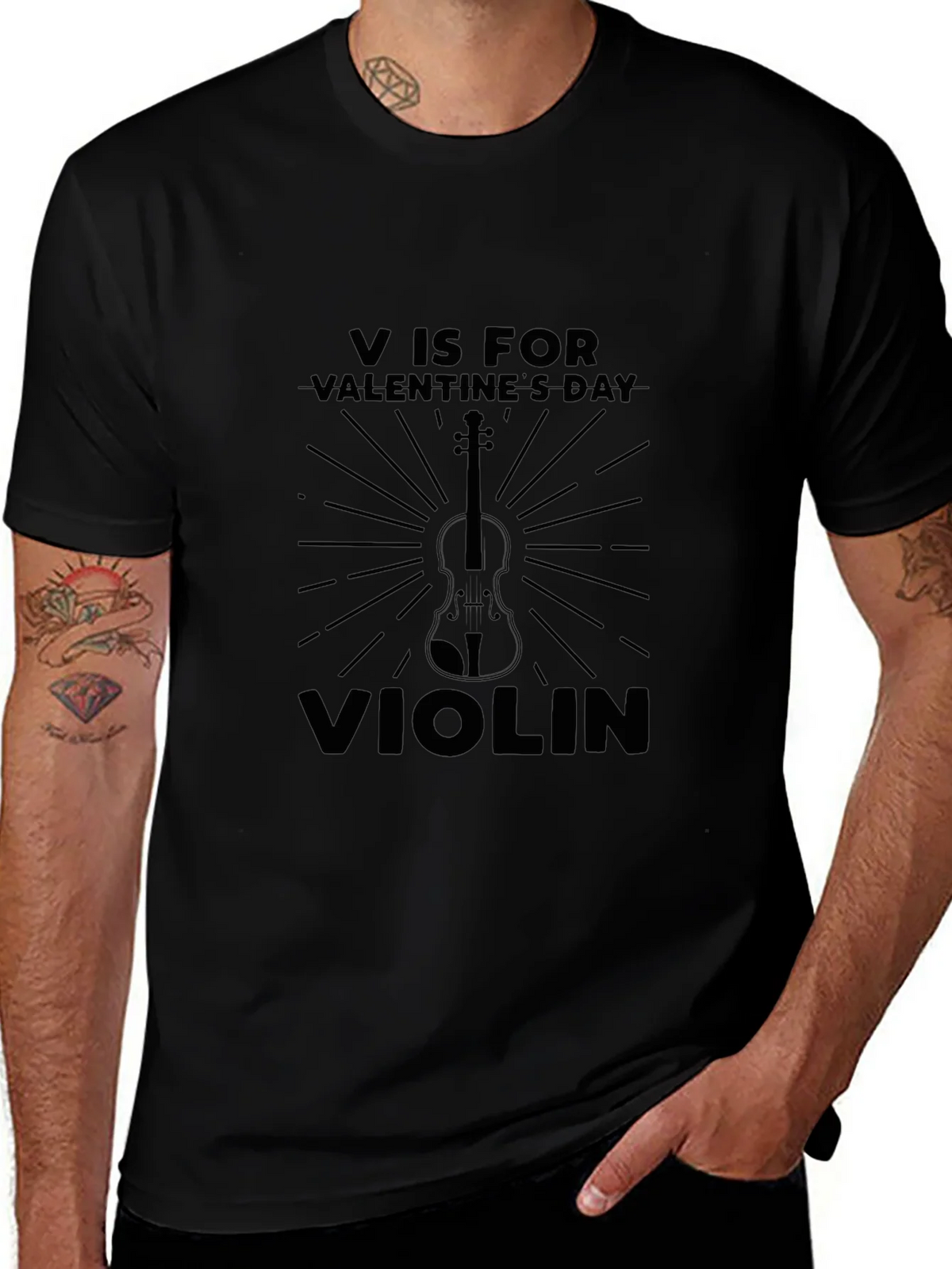 V is for Valentines Day Violin T-Shirt product image 1