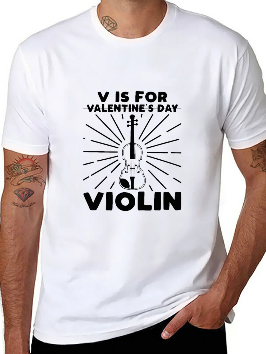 V is for Valentines Day Violin T-Shirt product image 7
