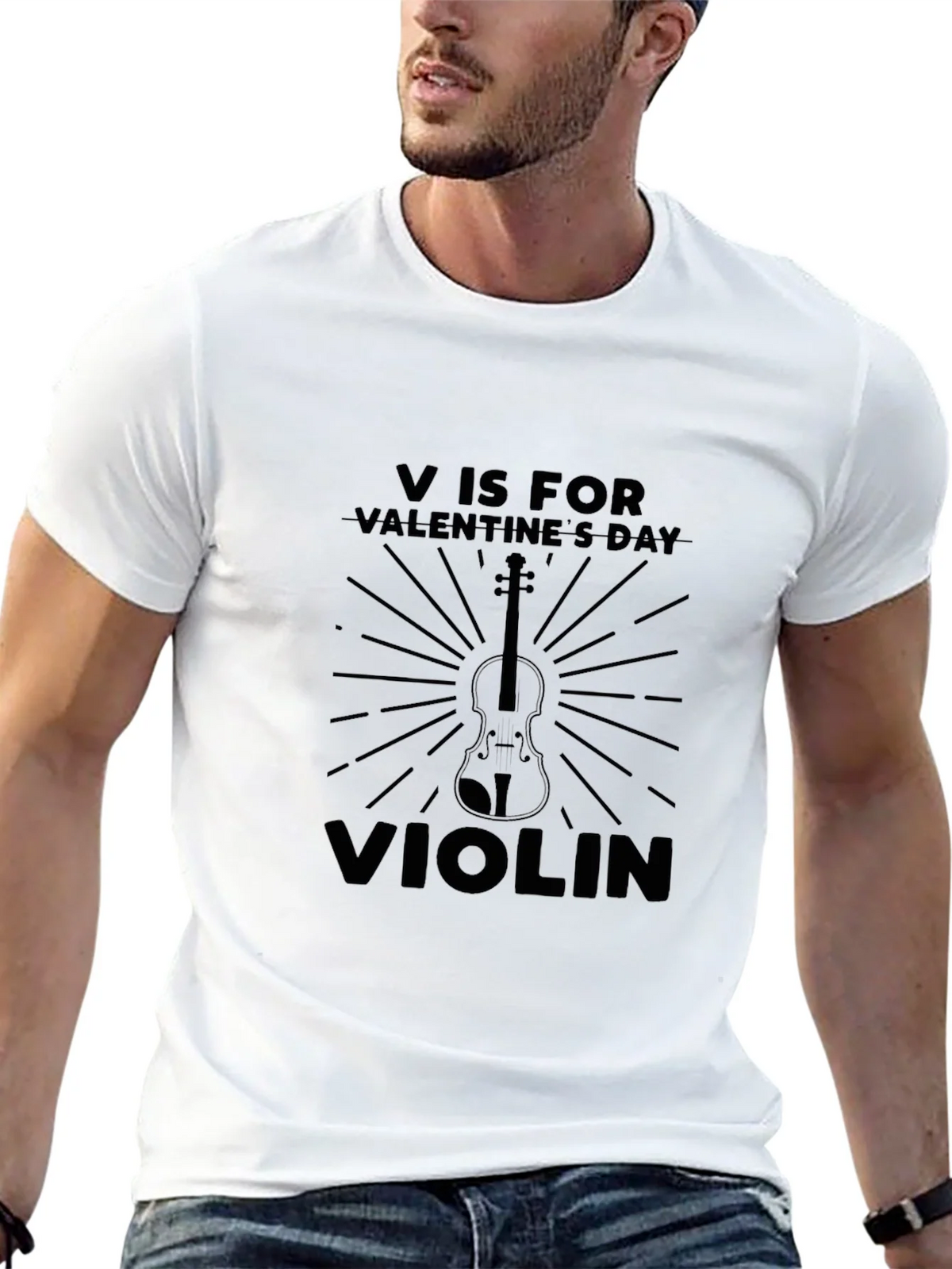V is for Valentines Day Violin T-Shirt product image 12