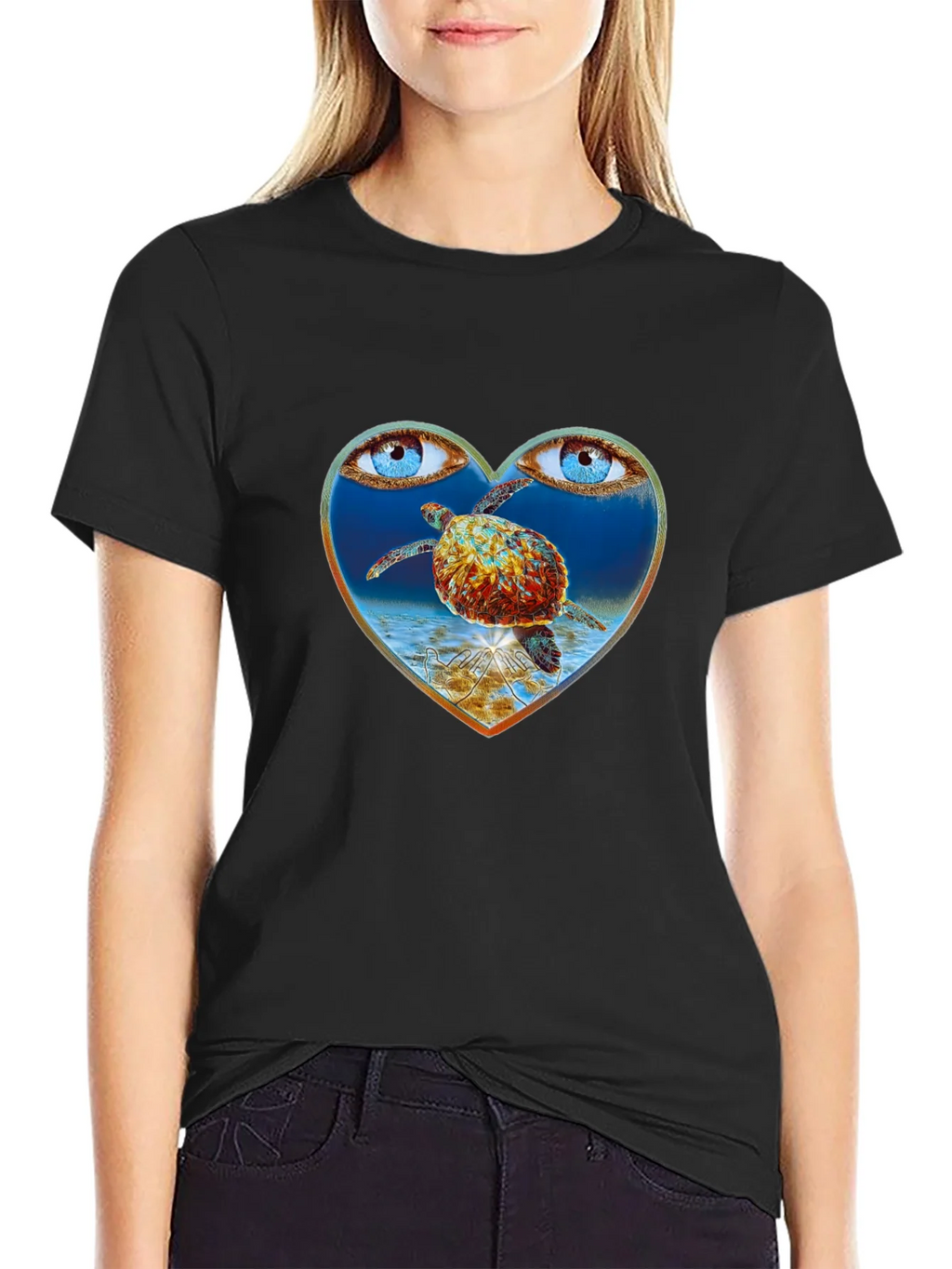 Turtle Eye Heart Graphic Tee product image 2