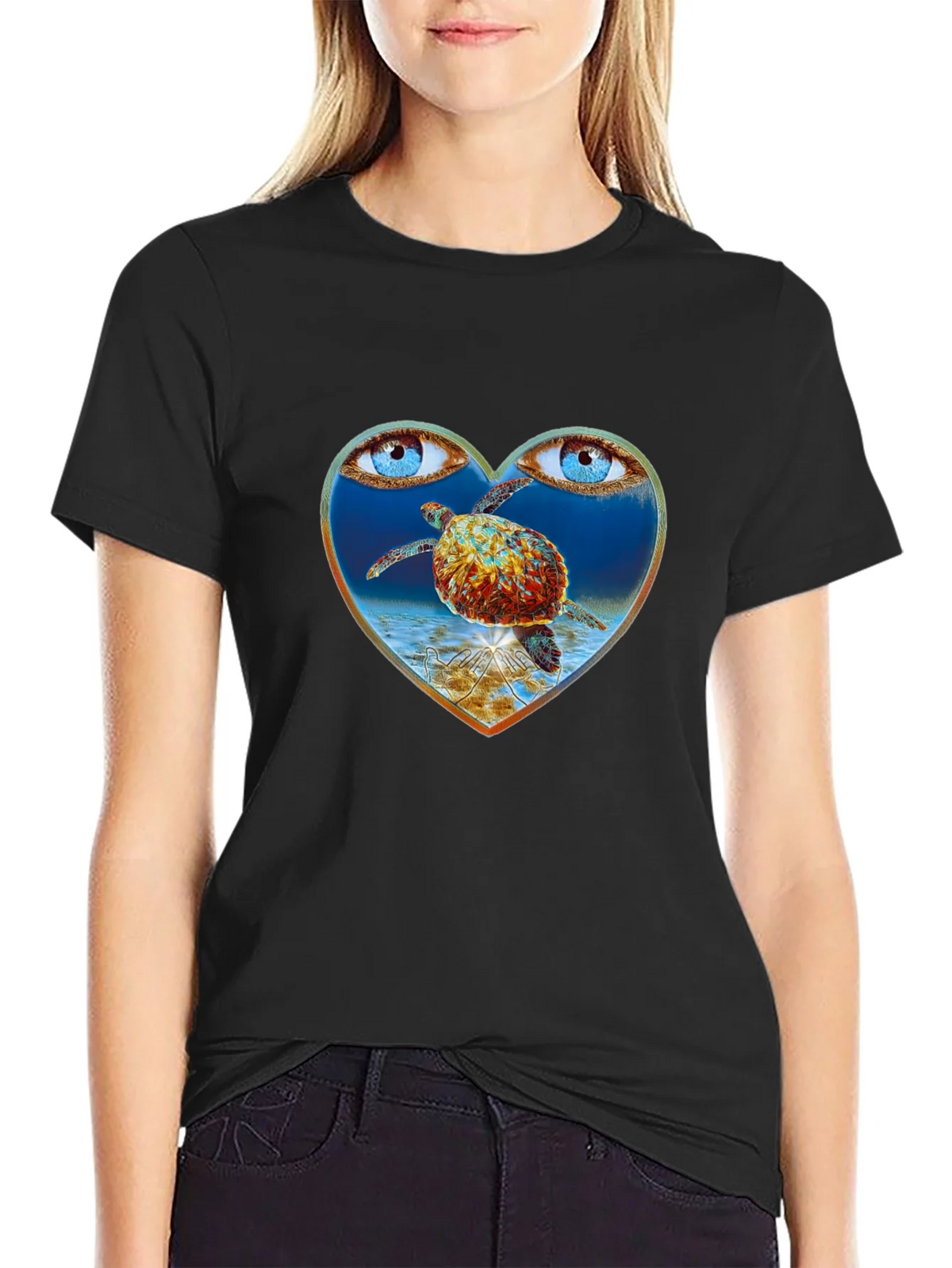 Turtle Eye Heart Graphic Tee product image 2