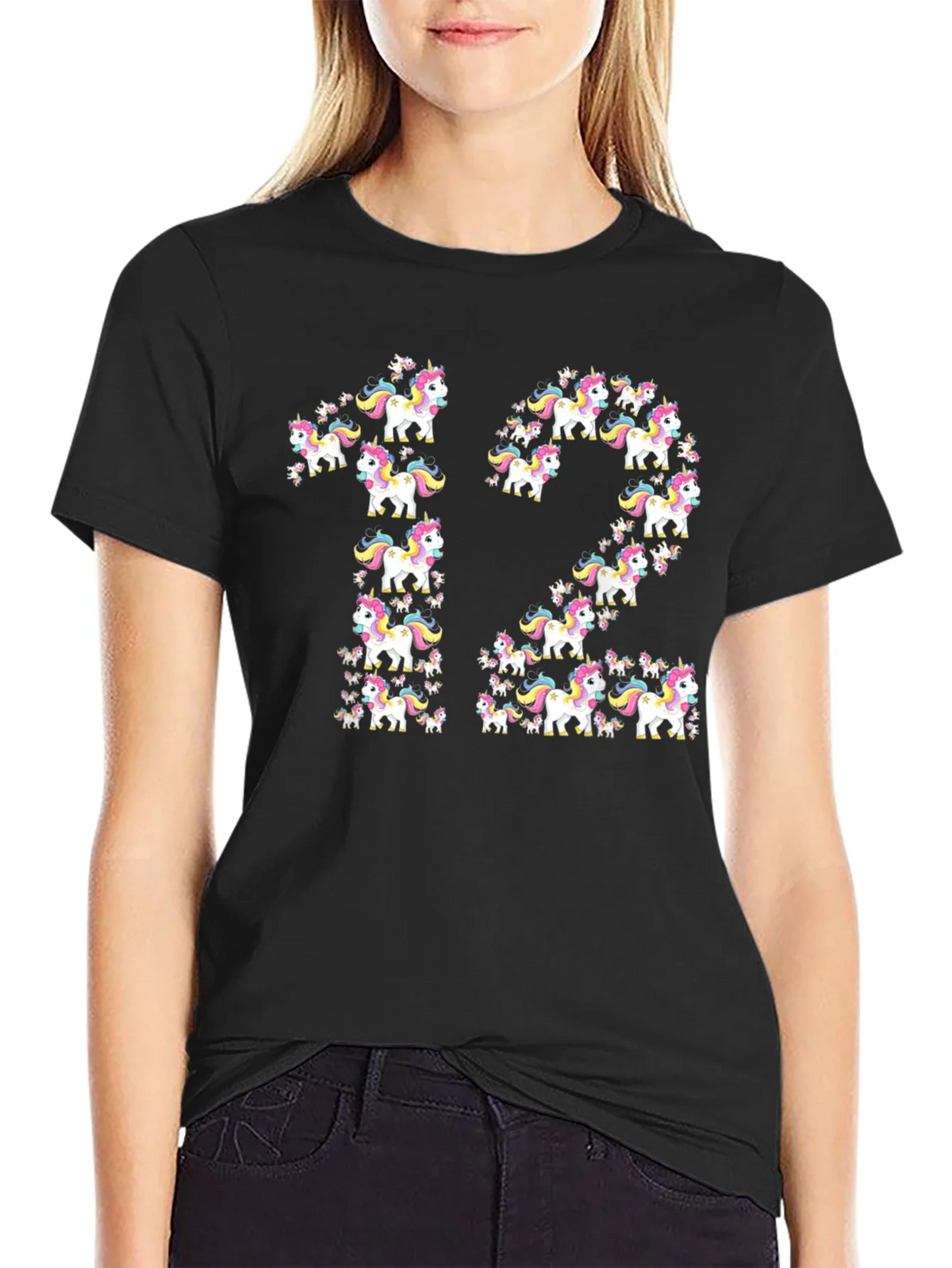 Unicorn 12th Birthday T-Shirt - Black product image 2